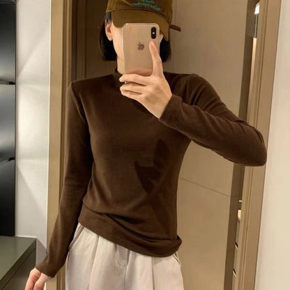 Cozy 輕奢微高領磨毛保暖長版上衣 女裝上衣 保暖上衣