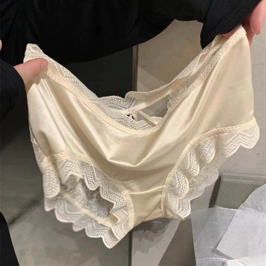 Cozy 純慾天絲蕾絲性感鏤空中腰內褲