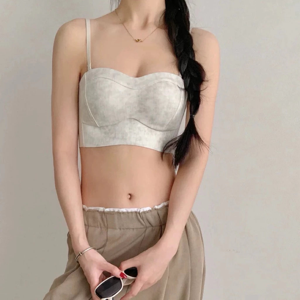 Cozy 性感細肩歐美渲染集中固定杯無鋼圈內衣 小胸集中 女裝上衣 平口內衣