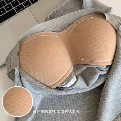 Cozy  寬肩方領遮副乳顯瘦固定杯中長版bratop