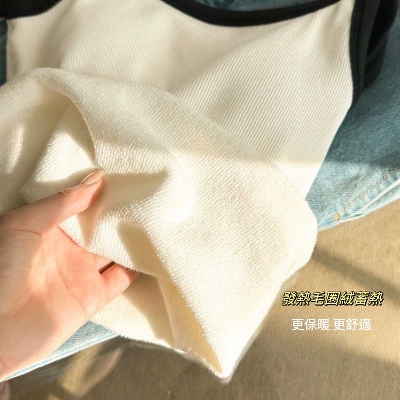 Cozy好暖🔥細肩U領保暖蓄熱羊圈絨 固定杯長版背心