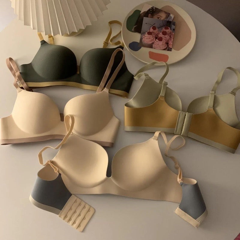 Cozy🍬撞色無痕舒適 包覆乳 集中 小胸救星 無鋼圈內衣
