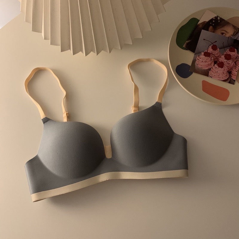 Cozy🍬撞色無痕舒適 包覆乳 集中 小胸救星 無鋼圈內衣